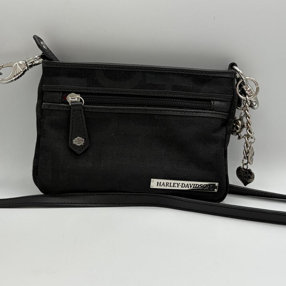 Harley-Davidson Women’s Logo Jacquard Classic Hip Purse Crossbody With Charms